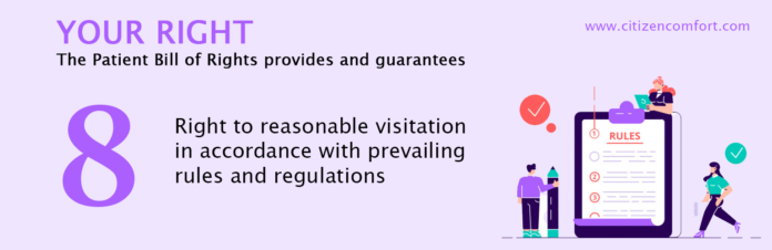 Right to reasonable visitation in accordance with prevailing rules and regulations